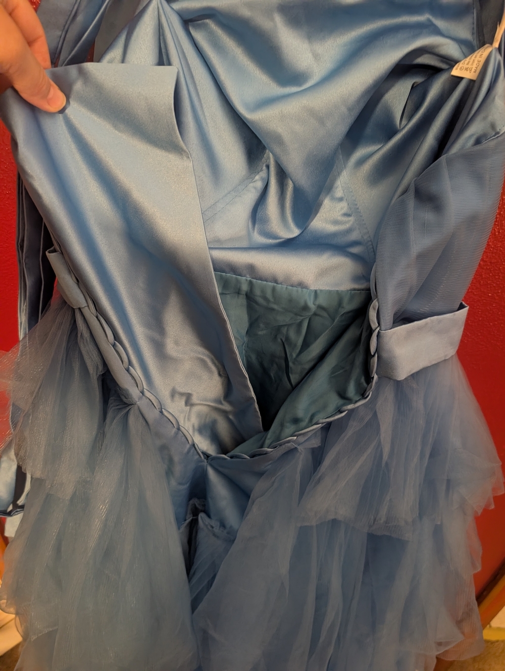 Blue Tiered Tulle Halter Dress - Picture 3 of 5